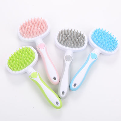 A massagem macia do cão do dente escova 92g 19.5*9*5cm Cat Grooming Brush Comb