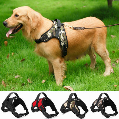 Correia da caixa da sela do cão de estimação da veste do chicote de fios de Oxford Mesh Canvas Adjustable Padded Dog respirável nenhum colar do animal de estimação da tração