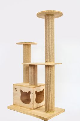 Cama de madeira luxuosa da elevação do animal de estimação das escadas do OEM &amp; do ODM Cat Climbing Tree Furniture Safety