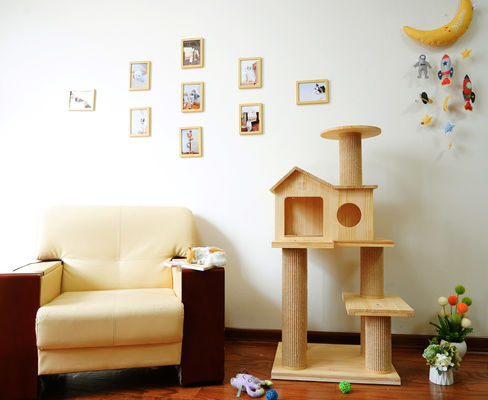L corda do sisal de Cat Scratch House Tower Condo do tamanho envolveu Cat Bed de madeira 60*50*125.5cm