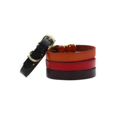 O hardware de costura feito a mão do cobre do colar do treinamento do cão mergulha primeiramente a coleira de cão do couro do colar do couro