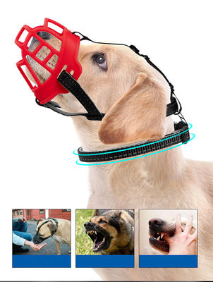 Tampa respirável da boca do cão do focinho da cesta do silicone do focinho do cão com as correias ajustáveis para dia e noite Anti-morder