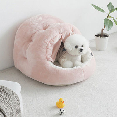 O animal de estimação sentido da cama do cão coloca o canil Semi-incluido confortável do animal de estimação da cortina luxuosa de Cat Cave Plush Yurt Door