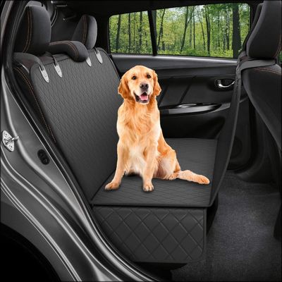 Tampa de banco traseiro montada veículo Mat Black Waterproof do cão 137*147cm