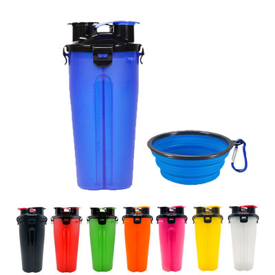 água do cão 350ml e garrafa Hallupets do alimento com as bacias portáteis dobráveis