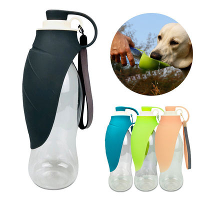 do cão dobrável da garrafa de água do cão do silicone da folha 580ml garrafas bebendo para a caminhada de viagem