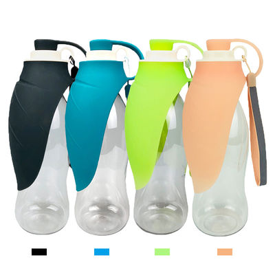 Garrafa de água portátil do cão do silicone com bacia dobrável