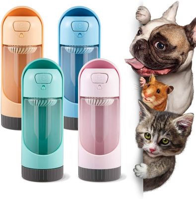 Garrafa de água dobrável portátil do cão com a garrafa de água do curso da prova do escape do filtro para cães