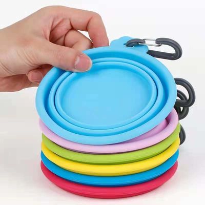 Bacia dobrável de Cat Food Water Custom Dog da bacia da água do cão do silicone de Hallupets