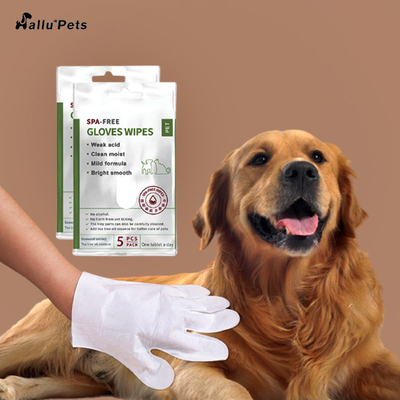 Massagem de limpeza descartável do animal de estimação seguro e durável nenhumas luvas de lavagem 5 PCS