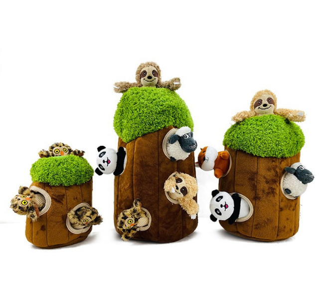 O animal de estimação novo do projeto confunde o cão macio sibilante Toy Set do esconde-esconde da mastigação do luxuoso