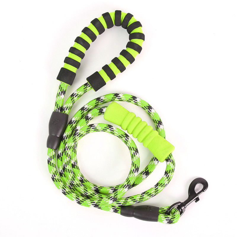 Corda redonda do cão da trela de EVA Reflective Double Handle Dog com grampo e o punho acolchoado 180cm