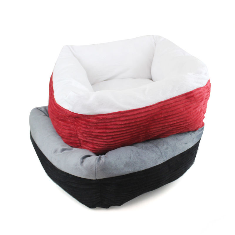 O animal de estimação de Cat Bed Self-Warming Deep Sleep do cão do luxuoso do retângulo coloca animais de estimação do veludo de algodão coloca o sofá confortável lavável do cão
