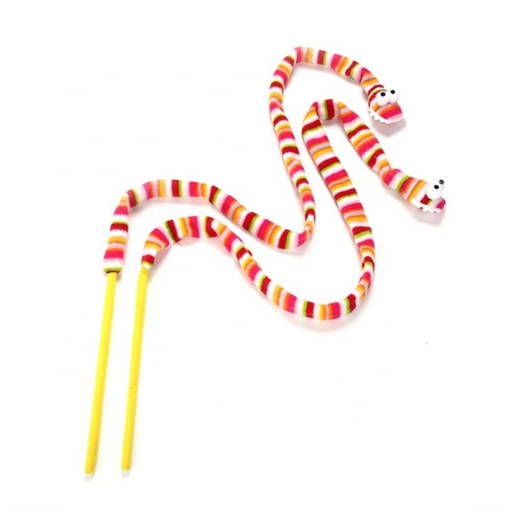Varinha cor-de-rosa vocal 113cm da provocação de Cat Pet Toys Cat Feather da serpente