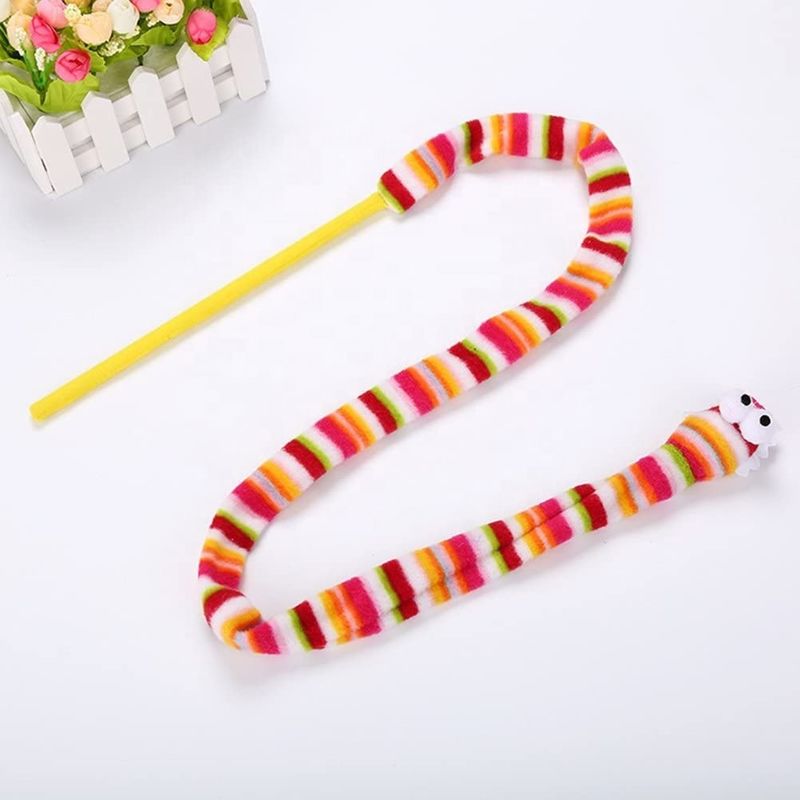 Varinha cor-de-rosa vocal 113cm da provocação de Cat Pet Toys Cat Feather da serpente