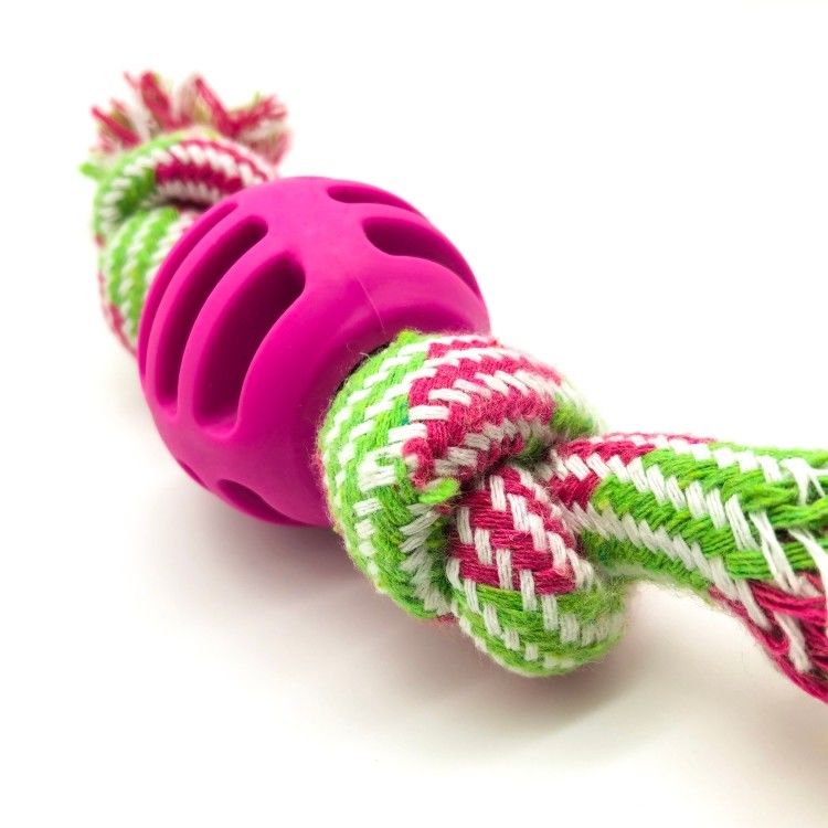 Cão lavável Toy Durable Rope Chew Toys 50g da bola da corda do algodão dobro do nó
