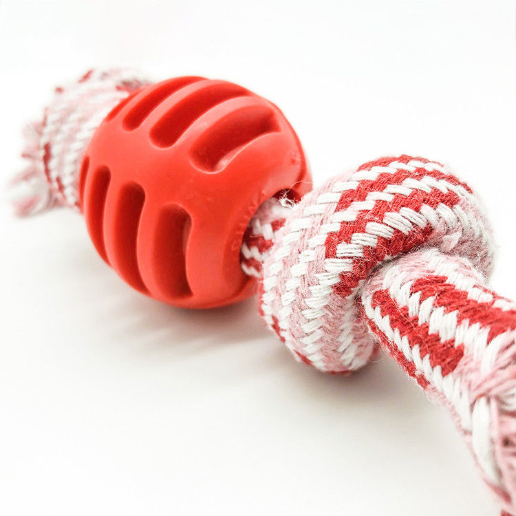 Cão lavável Toy Durable Rope Chew Toys 50g da bola da corda do algodão dobro do nó