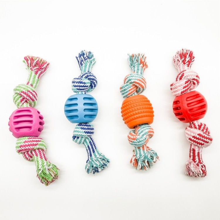 Cão lavável Toy Durable Rope Chew Toys 50g da bola da corda do algodão dobro do nó
