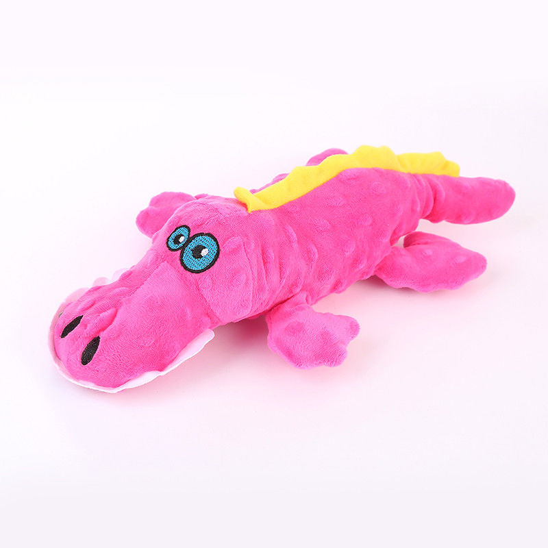 O animal de estimação realístico do cão do luxuoso do crocodilo dos desenhos animados brinca bonito sibilante da tela