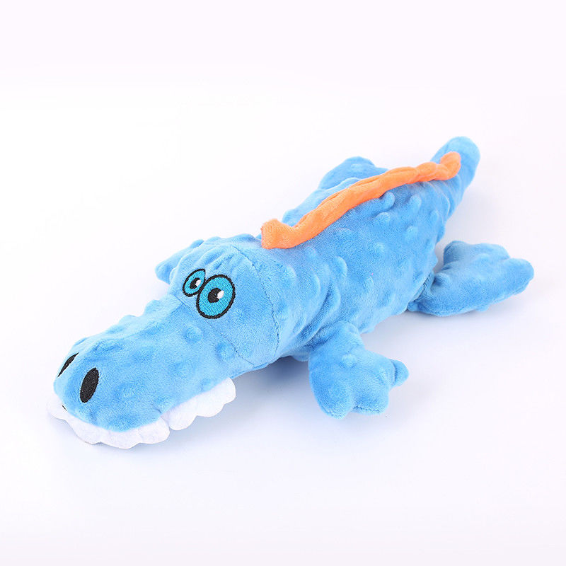 O animal de estimação realístico do cão do luxuoso do crocodilo dos desenhos animados brinca bonito sibilante da tela