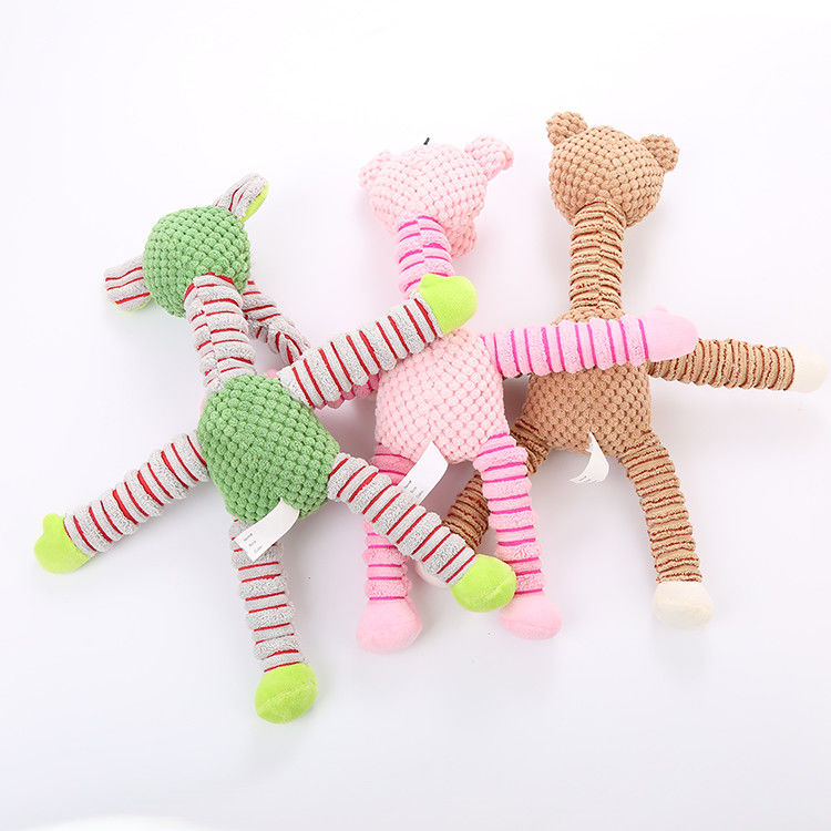 O cão sibilante do luxuoso de algodão brinca os brinquedos interativos da mastigação do cão, brinquedos enchidos da mastigação do cachorrinho para a limpeza dos dentes, pequeno, médio, grande