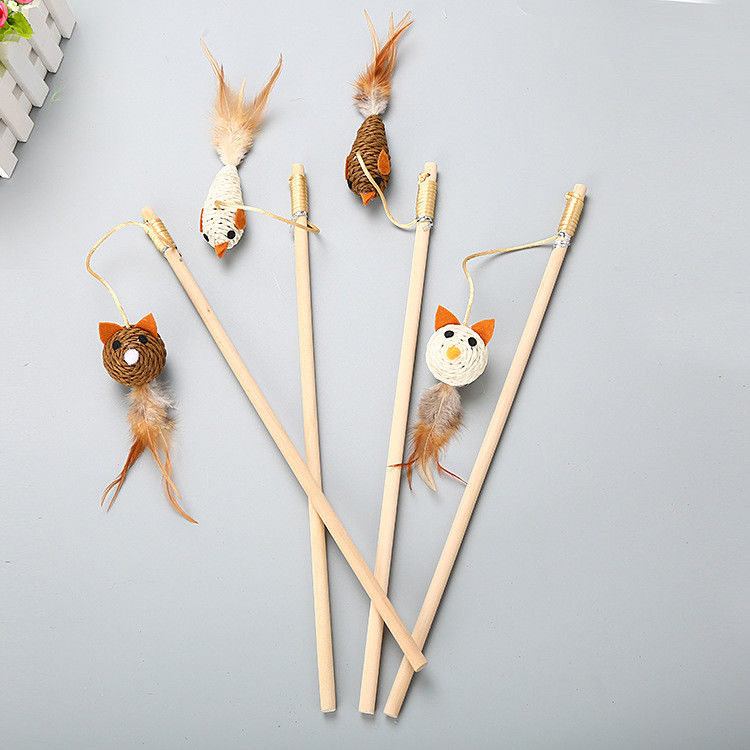 O múltiplo denomina a pena Cat Fishing Pole Toy de Cat Pet Toys Interactive Funny