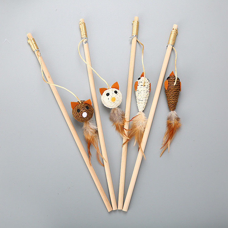 O múltiplo denomina a pena Cat Fishing Pole Toy de Cat Pet Toys Interactive Funny