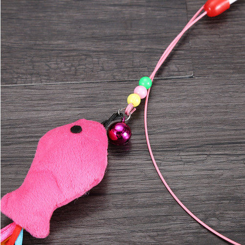 Pena engraçada interativa Bell do fio de aço de Cat Teaser Stick Pack With dos peixes