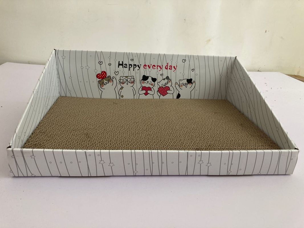 Cat Cardboard Scratcher Bed corrugada reciclável 700g para jogar o relaxamento