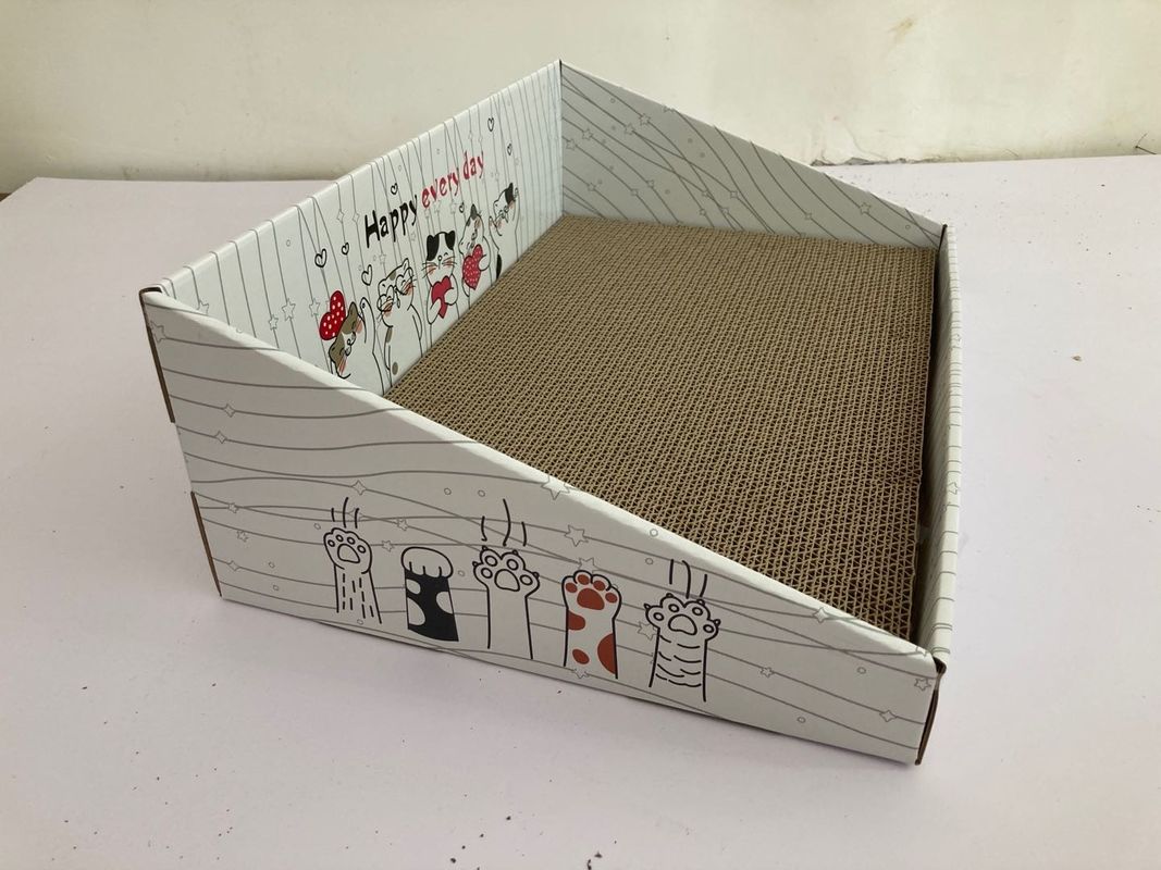Cat Cardboard Scratcher Bed corrugada reciclável 700g para jogar o relaxamento