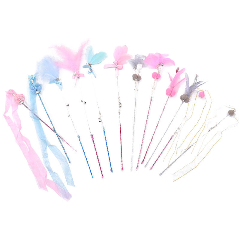 Fada interativa Cat Teaser Stick de Cat Pet Toys Wand Plastic da pena