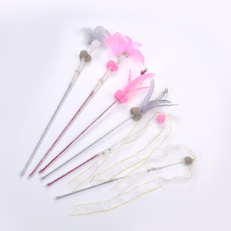 Fada interativa Cat Teaser Stick de Cat Pet Toys Wand Plastic da pena