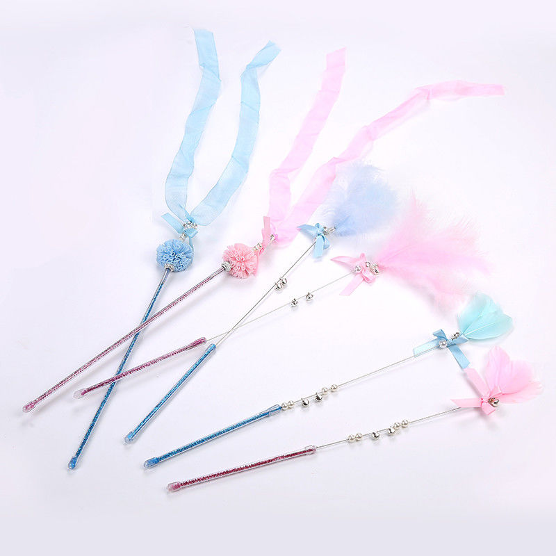 Fada interativa Cat Teaser Stick de Cat Pet Toys Wand Plastic da pena