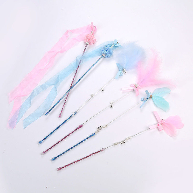 Fada interativa Cat Teaser Stick de Cat Pet Toys Wand Plastic da pena