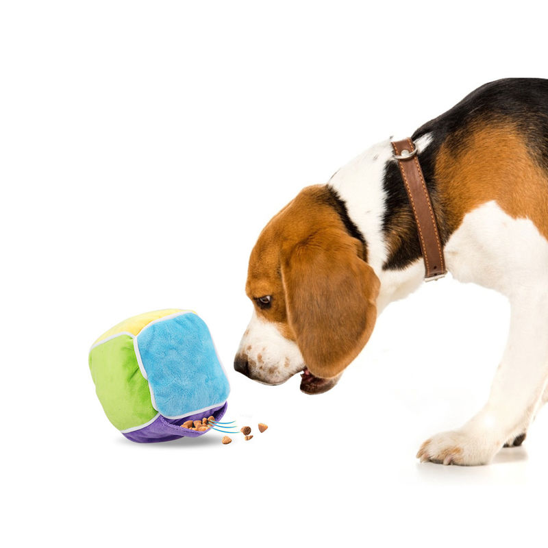 O animal de estimação inteligente colorido Eco-amigável brinca brinquedos da mastigação do cão do cubo do alimento do escapamento do luxuoso de algodão