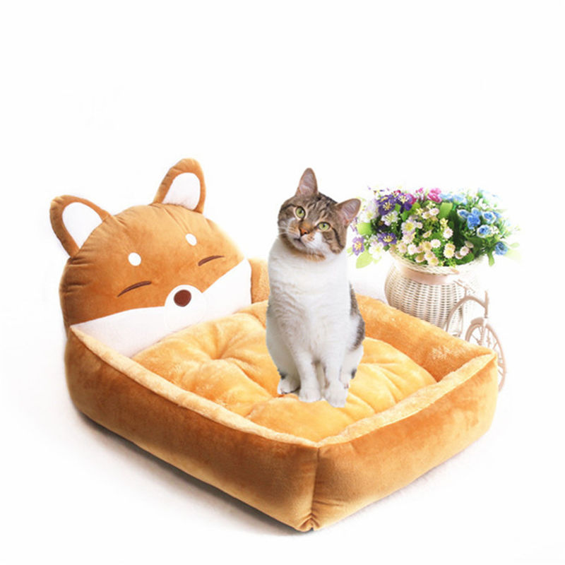 Cama confortável 1600g do sono de Sofa Yellow Gray Cartoons Pet da cama do animal de estimação do corte moderno