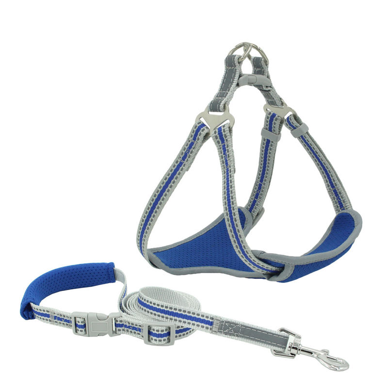 Mesh Reflective Leash And Collar respirável ajustou o jogo da coleira de cão e da trela do grupo da tração da correia da caixa