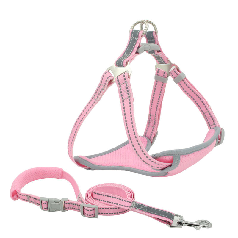 Mesh Reflective Leash And Collar respirável ajustou o jogo da coleira de cão e da trela do grupo da tração da correia da caixa