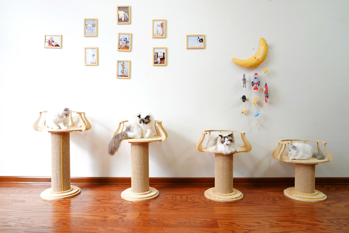 Tabela de risco de madeira amigável L tamanho 72cm M 62cm da foto de Eco Cat Climbing Tree Tower Cat