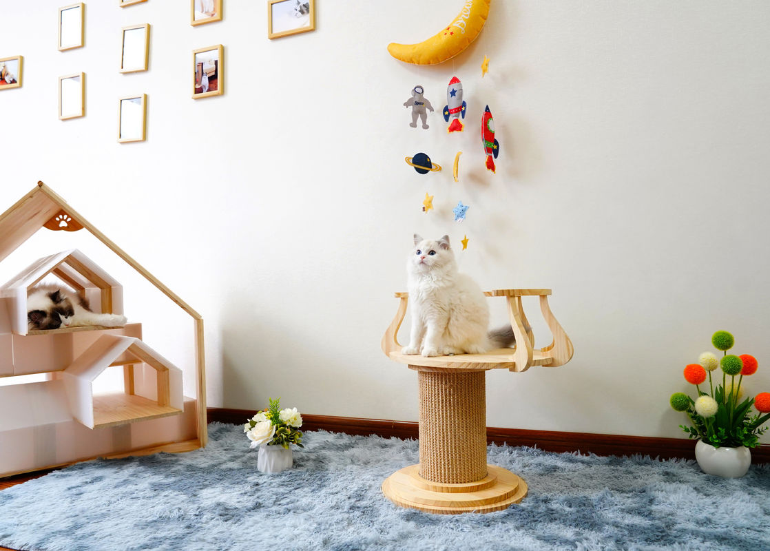 Tabela de risco de madeira amigável L tamanho 72cm M 62cm da foto de Eco Cat Climbing Tree Tower Cat