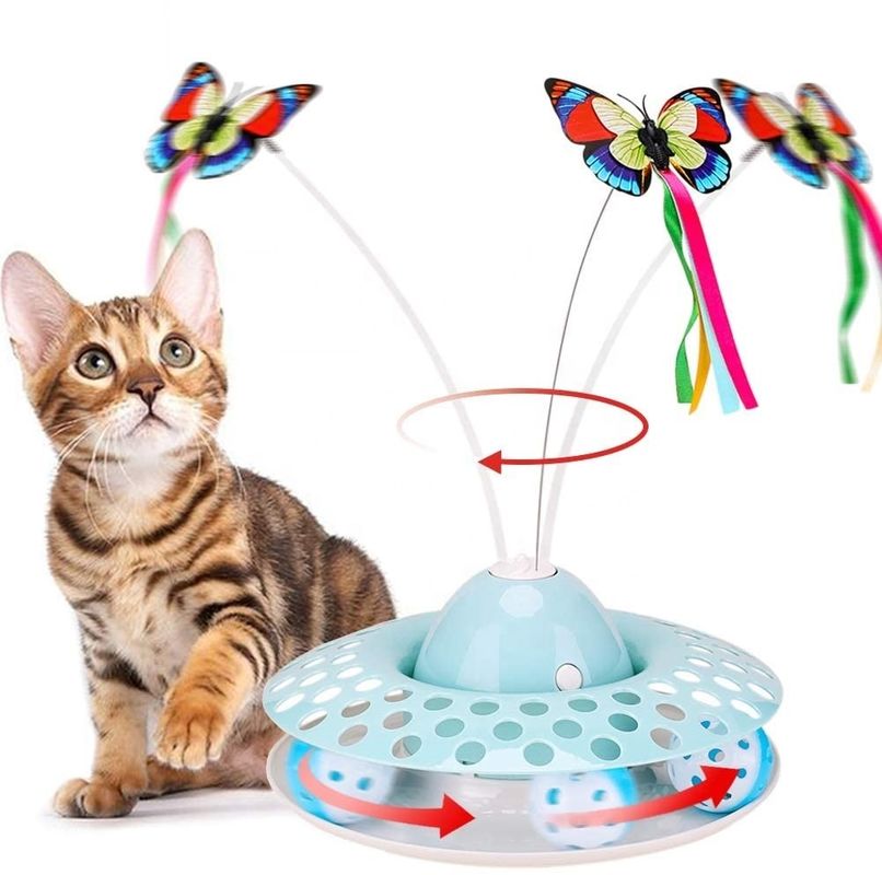 Cat Automatic Teaser &amp; exercitador interativos Kitten Toys With Spinning Butterfly