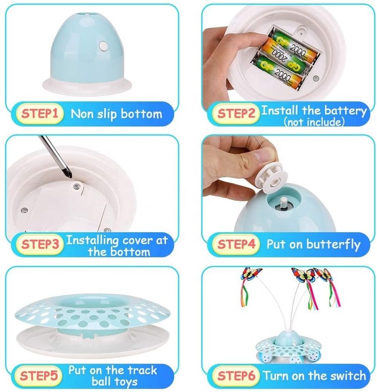 Cat Automatic Teaser &amp; exercitador interativos Kitten Toys With Spinning Butterfly