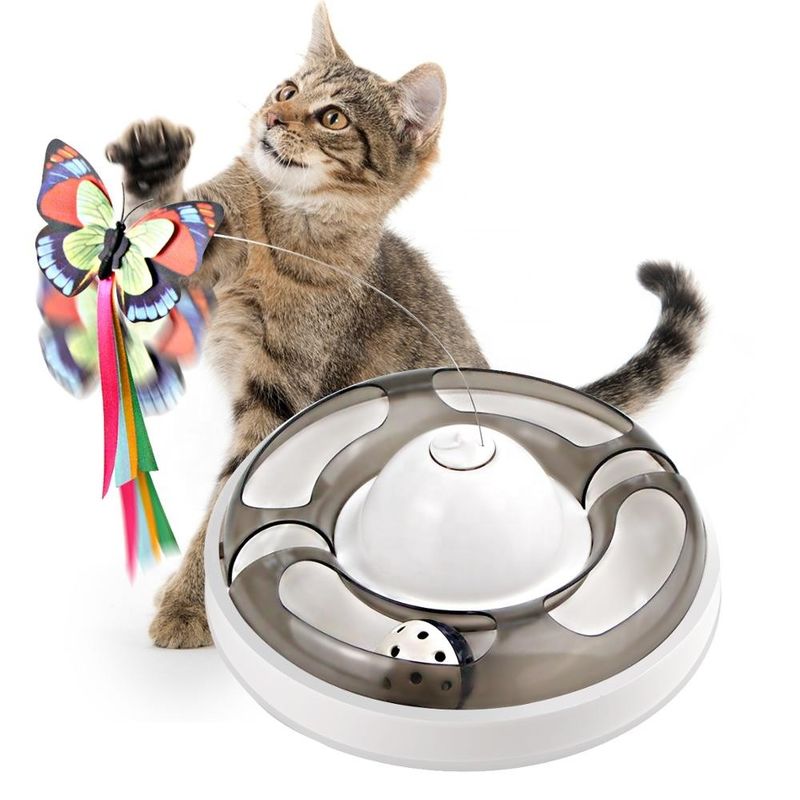 Cat Pet Toys With Ball de gerencio elétrica que alivia borboleta aborrecida Cat Toy do auto Hey