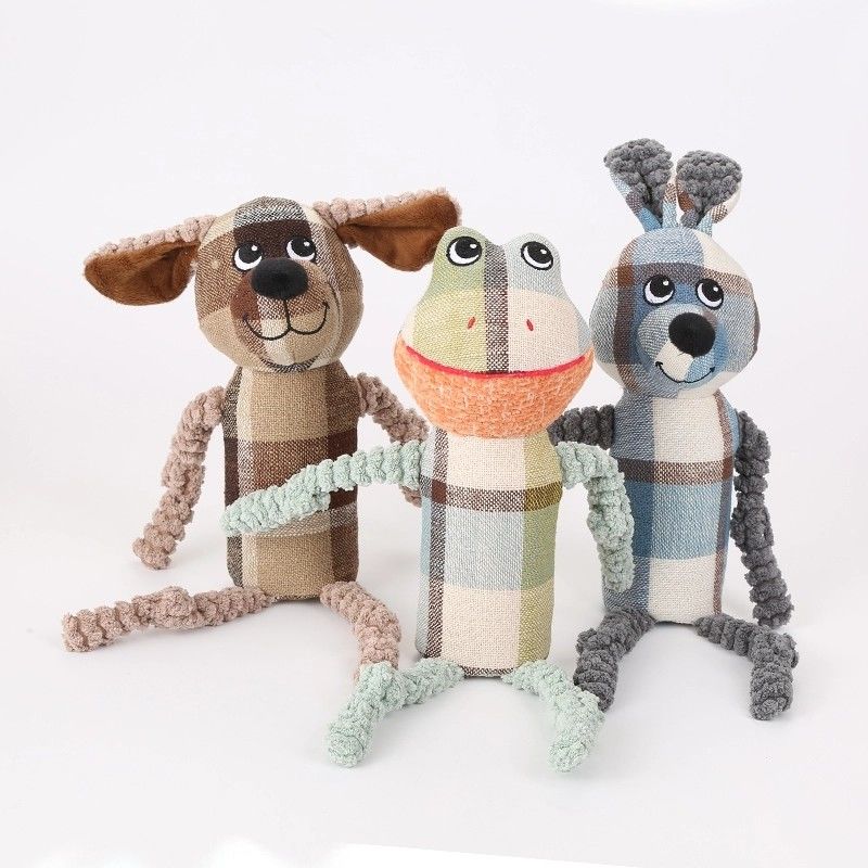 Os brinquedos sibilantes do animal de estimação do cão da lona mordem resistente com o cachorrinho sadio do molar do tubo que sai os dentes os brinquedos 70g