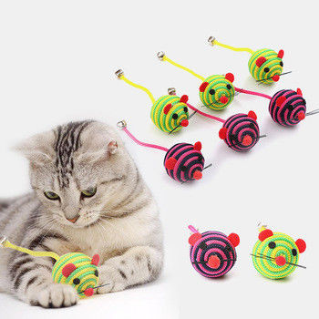 Os ratos de nylon de Bell Cat Pet Toys With A da corda da corda travam Cat Mouse Toy
