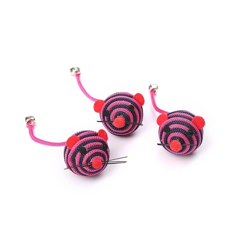 Os ratos de nylon de Bell Cat Pet Toys With A da corda da corda travam Cat Mouse Toy