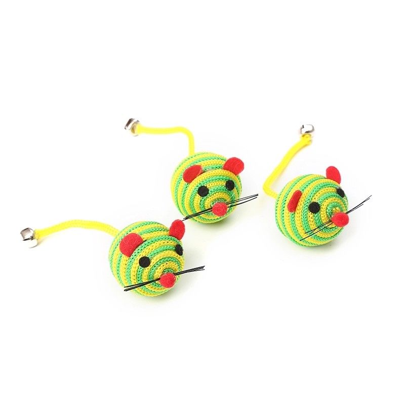 Os ratos de nylon de Bell Cat Pet Toys With A da corda da corda travam Cat Mouse Toy