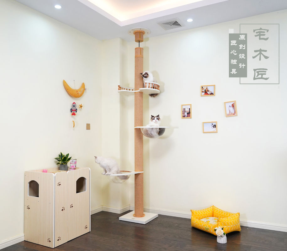 Grande teto de madeira de Cat Climbing Tree Floor To que joga a casa 82*40*87cm