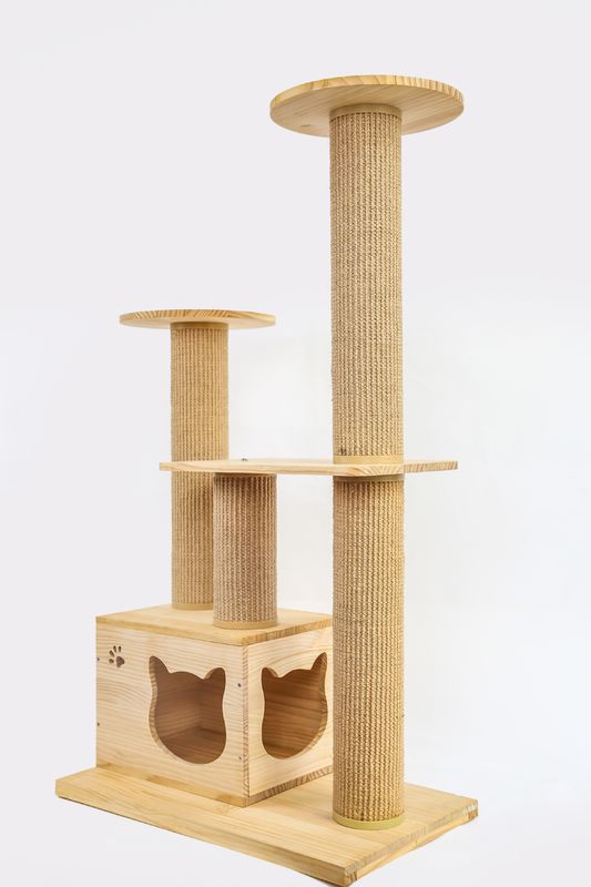Cama de madeira luxuosa da elevação do animal de estimação das escadas do OEM &amp; do ODM Cat Climbing Tree Furniture Safety