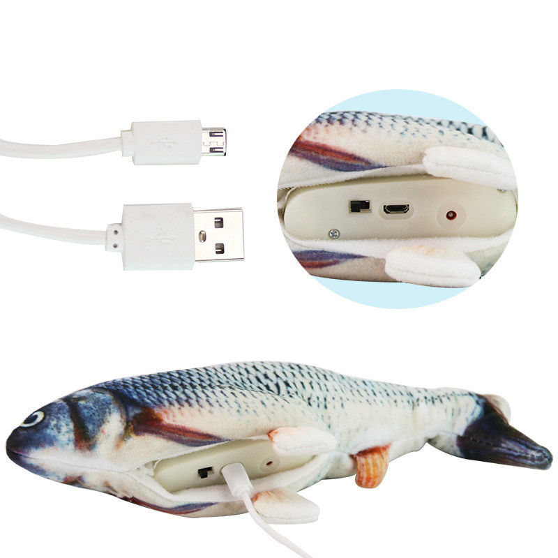 O peixe flexível elétrico Cat Toy Simulation Wiggle Fish Catnip brinca o luxuoso que o peixe movente interativo da dança brinca para gatos
